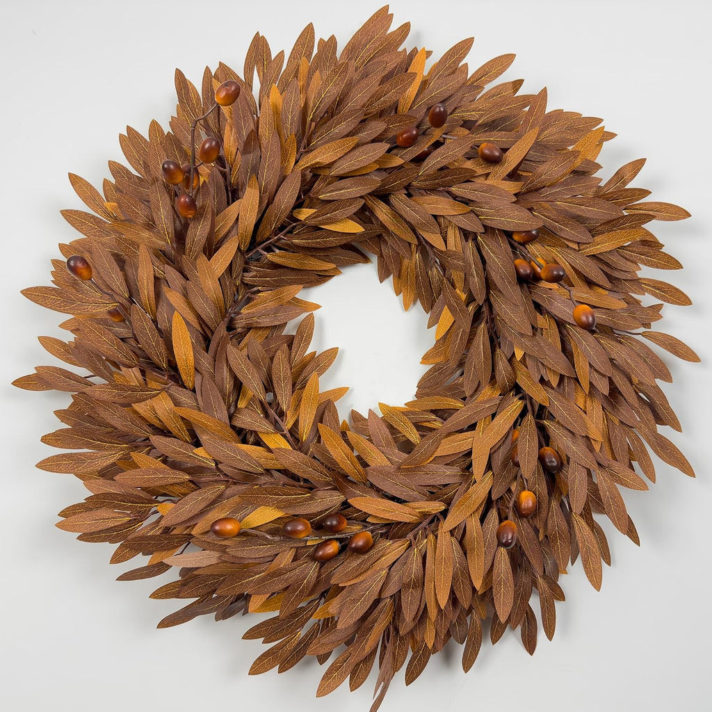 24 inch fall wreaths for front door, artificial, main product view