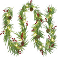 lulu home 9ft pre-lit christmas garland, 30 leds, main product view