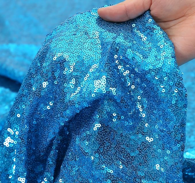Eternal Beauty Turquoise Sequin Backdrop, 10x10 Ft Glitter Background Curtains for Shimmer Photography Party Wedding Birthday Back Drop Decor