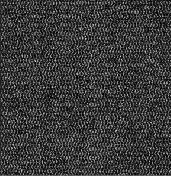 Ottomanson Commercial Scrape Rib Entry Mat – Heavy Duty Ribbed Floor Mat for High Traffic – Non Slip Rubber Back, Waterproof – Indoor Outdoor Use for Offices, Schools, Lobbies, 2'7" x 51', Black