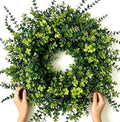 26" eucalyptus & boxwood wreath for front door, main product view