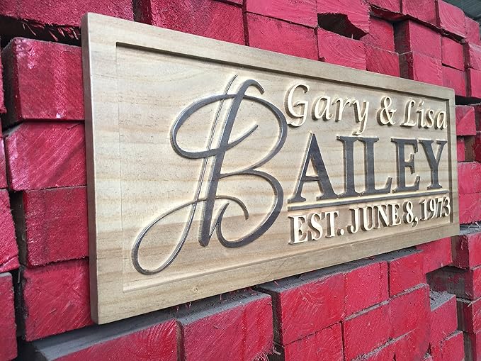 ADVPRO Personalized Custom Made Solid Pine Wood rustic home sign décor - wedding, anniversary, housewarming - fully customized with First/Last/Family name/Surname or date - wpa0002