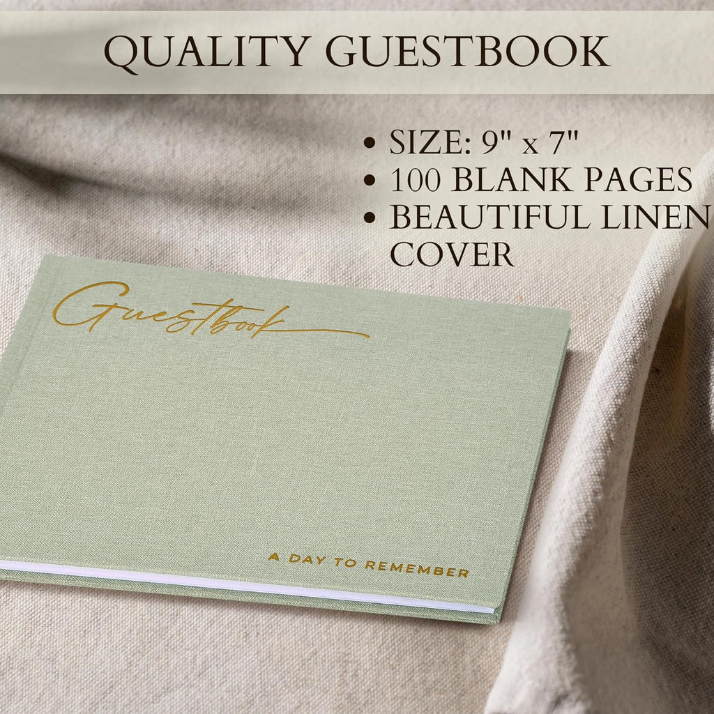 ZICOTO Beautiful Wedding Guest Book for Your Wedding Reception - Simply Elegant Guestbook to Sign in and Add Polaroid Photos - The Perfect Baby Shower Guest Book for The Special Day