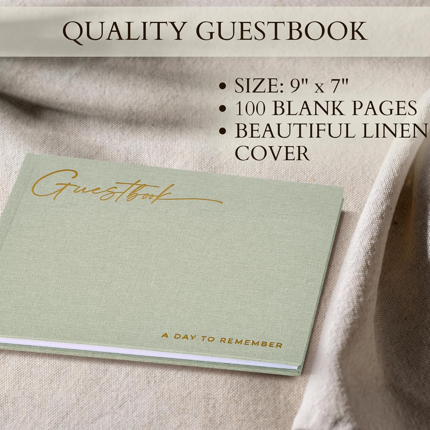 ZICOTO Beautiful Wedding Guest Book for Your Wedding Reception - Simply Elegant Guestbook to Sign in and Add Polaroid Photos - The Perfect Baby Shower Guest Book for The Special Day