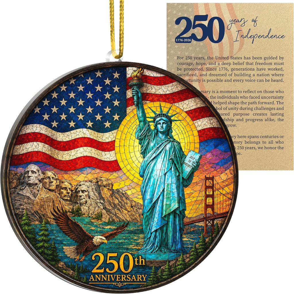250 Anniversary USA Ornament, 2D Acrylic America Merchandise 250, Christmas in July Decorations, Christmas Decorations, USA 250th Anniversary, USA 250th Birthday Gifts