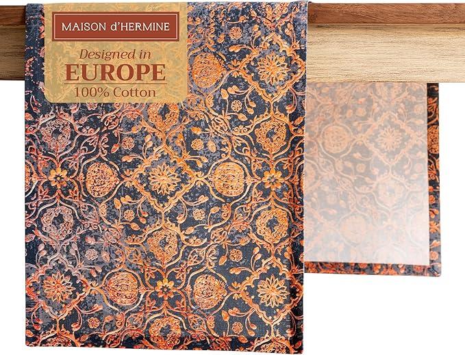 Maison d' Hermine Table Runner 100% Cotton Single Layer Table Runners 108 inches Long for Thanksgiving Christmas Decorations Home Kitchen Dining Party Wedding (Imperfection, 14.5" x 108")