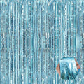 6 Pack Light Blue Foil Fringe Curtain Backdrop, 3.28Ft x 8.2Ft Metallic Tinsel Foil Fringe Streamer Curtains for Photo Booth,Birthday, Christmas Day, New Year, Wedding Party Decorations