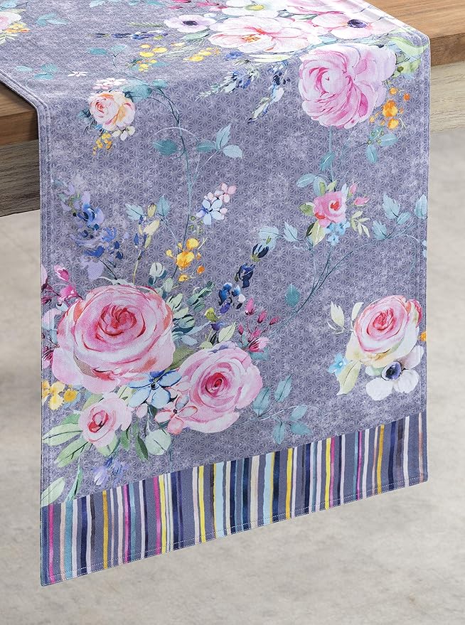 Maison d' Hermine Table Runner 100% Cotton Double Layer Table Runners 72 inches Long Decorative for Home Dining Party Wedding Bridal Shower Spring Summer (Sweet Rose Lavender - Lush, 14.50" x 72")