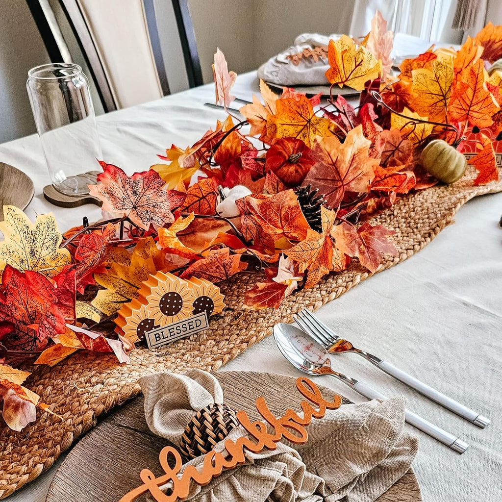 cqure 9 pack fall leaf garland, total 53.1ft, view 9