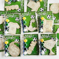 Xvvti 12PCS Soccer Party Favors- DIY Soccer Wood Painting Kits with Art Supplies – Fun Thank You Gifts, Birthday Party& Goodie Bag Stuffers