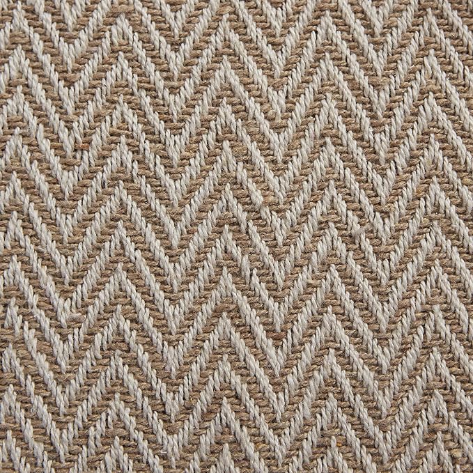DII Woven Basic Tabletop Collection Chevron Table Runner, 15x72, Stone