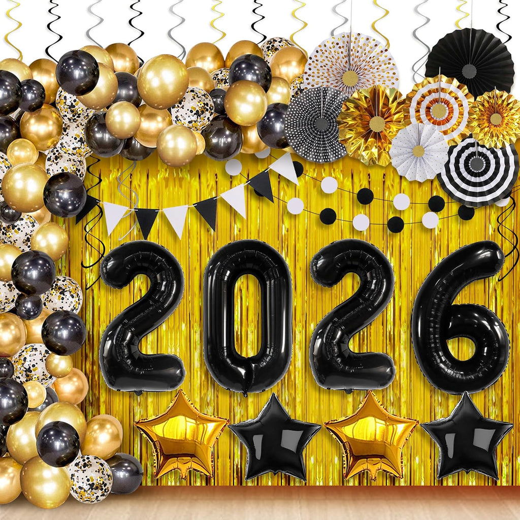 katchon happy new years decorations 2026 black and, main product view