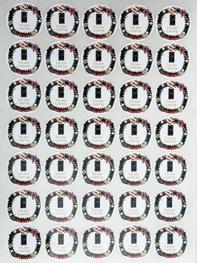Custom Stickers for Weddings, Birthdays & Businesses - Personalized Labels with Your Logo - Waterproof, Fade and Heat Resistant - Pack of 100-1000 (Wreath O, 3 Inch)
