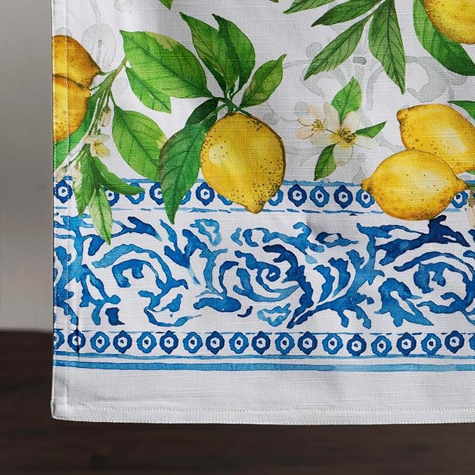 Maison d' Hermine Table Runner 100% Cotton Double Layer Table Runners 108 inches Long Decorative for Home Kitchen Dining Party Baby Shower Wedding Bridal Shower Spring Summer (Cedrat, 14.50" x 108")