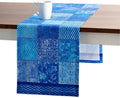 Maison d' Hermine Table Runner 100% Cotton Single Layer Table Runners 72 inches Long Decorative for Kitchen Dining Party Baby Shower Wedding Bridal Shower Spring Summer (Indigo Love, 14.50" x 72")