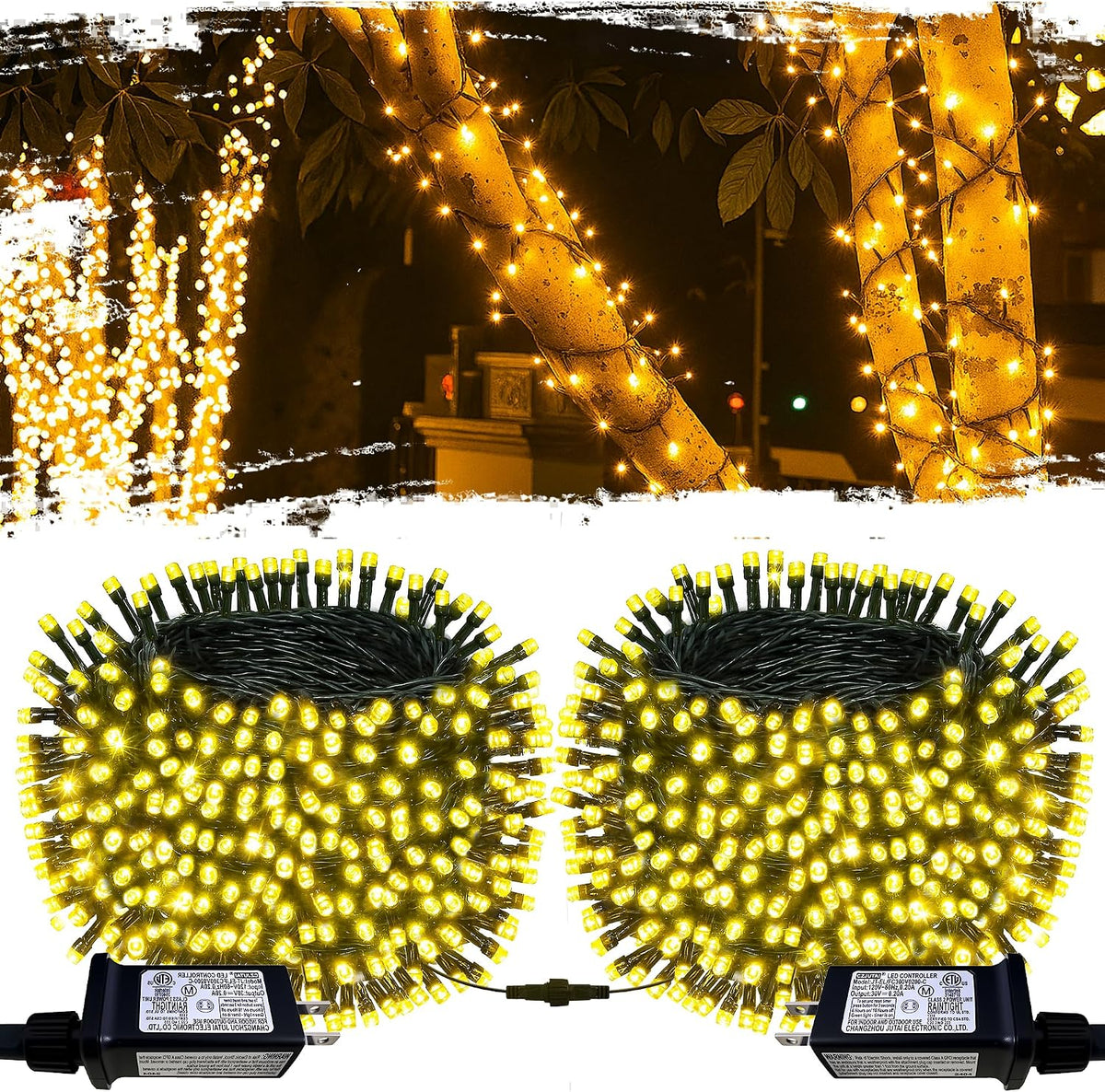 connectable 2 pack 210ft 600 led christmas string, main product view
