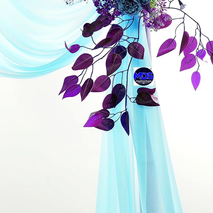 MDS Halloween Chiffon Draping Fabric - 2 Panel, 30" Wide x 50ft Long - Sheer Spooky Arbor & Canopy Drapery for Haunted House Backdrops, Party Ceilings, DIY Costumes & Themed Events - Teal