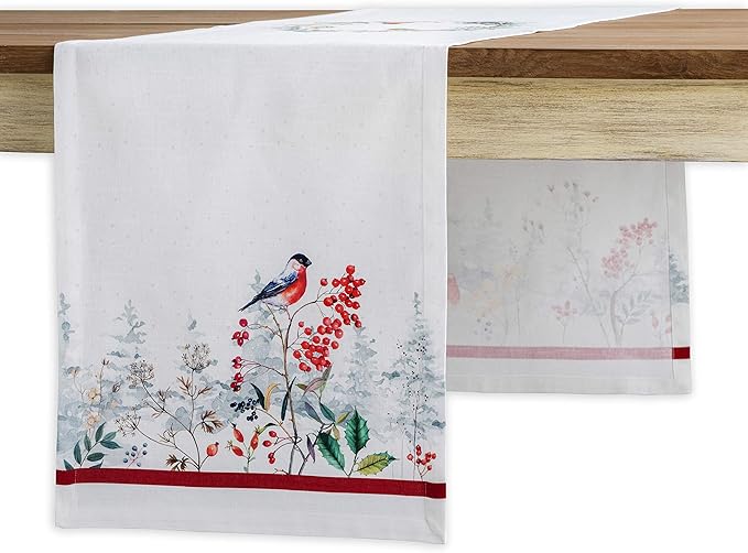 Maison d' Hermine Table Runner 100% Cotton Single Layer Table Runners 48 inches Long Decorative for Home Kitchen Dining Party Baby Shower Wedding Bridal Shower (Morzine, 14.50" x 48")