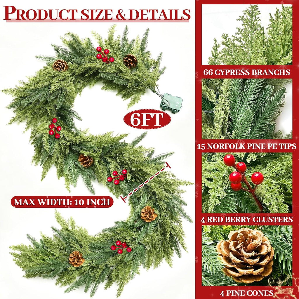 timer 6 ft by 12 in lighted christmas, side view