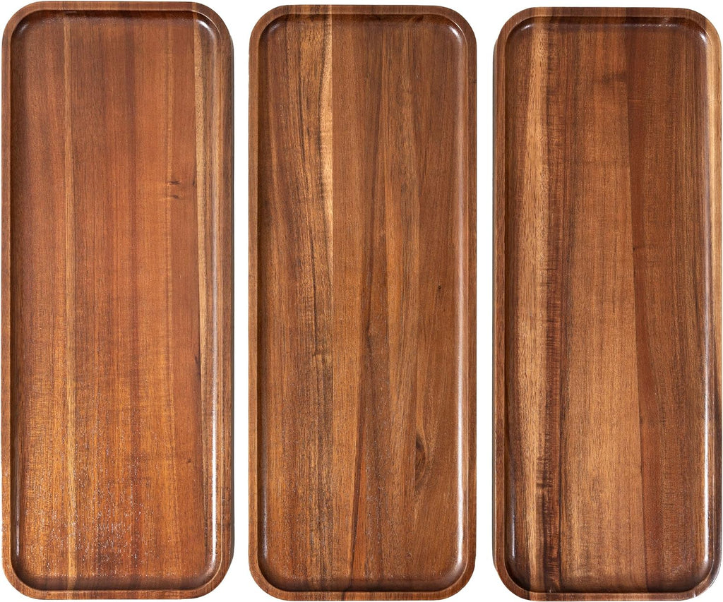large solid acacia wood serving trays (17 x, main product view