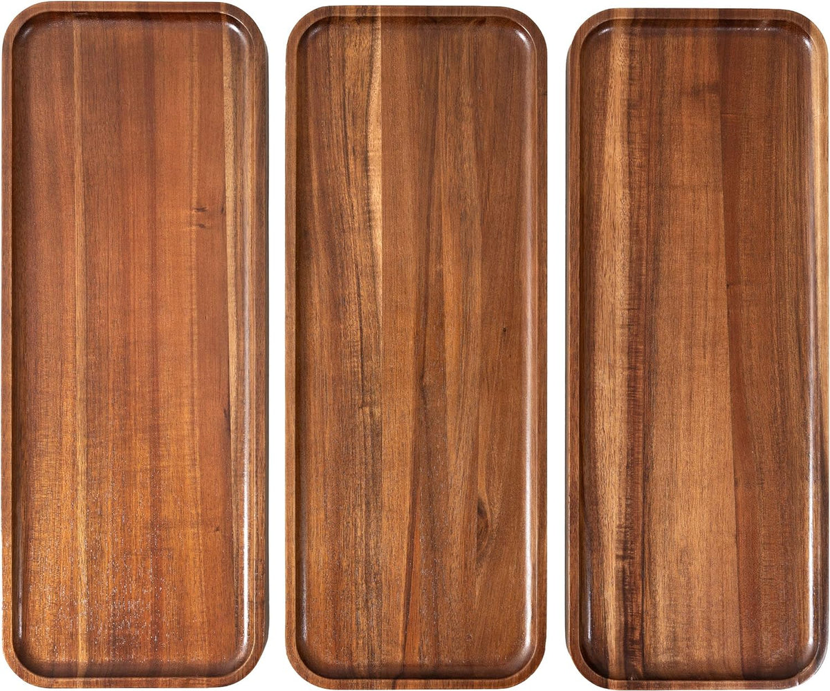 large solid acacia wood serving trays (17 x, main product view
