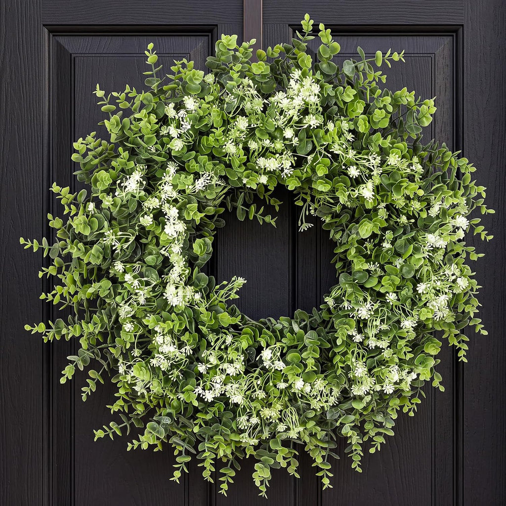 26 inch faux boxwood wreath for front door, main product view