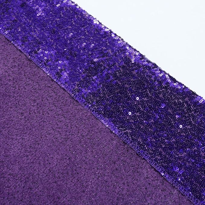 SquarePie Sequin Backdrop Curtain Non-Transparent Sparkly Background for Wedding Party 2FT x 8FT Purple 2 Panel
