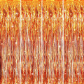 GOER 3.2 ft x 8.2 ft Metallic Tinsel Foil Fringe Curtains Party Photo Backdrop Party Streamers for Birthday,Graduation,New Year Eve Decorations Wedding Decor (4 Packs,Orange)