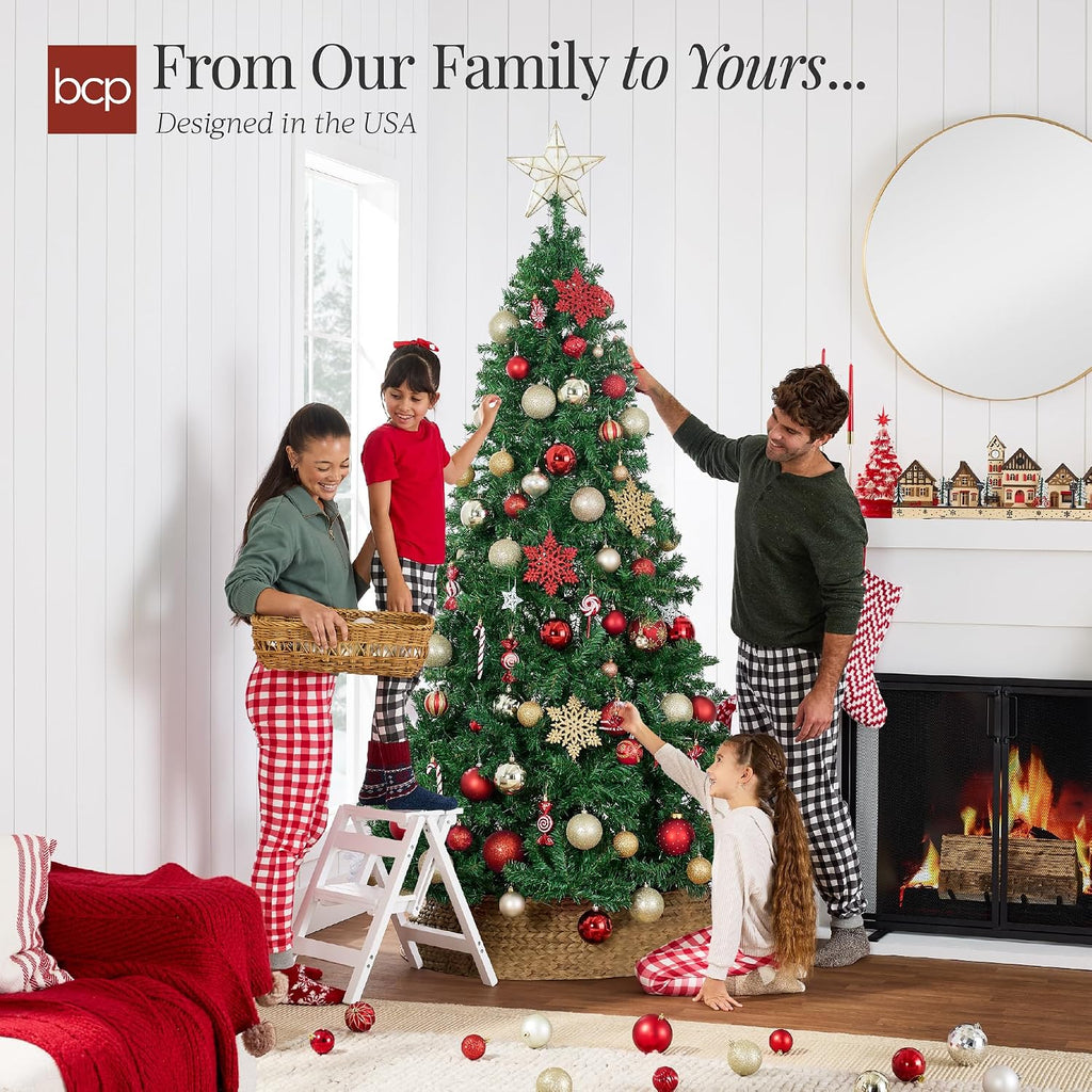best choice products artificial christmas tree, 6ft premium showing dimensions