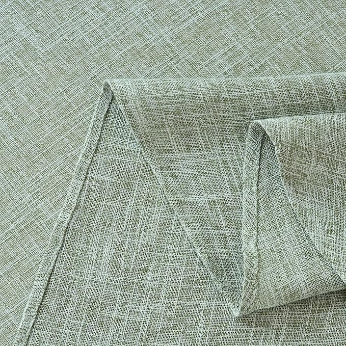 maxmill Flaxy Faux Linen Tablecloth with 2-Tone Slubby Texture Wrinkle Resistant Anti-Shrink Soft Table Cloth for Kitchen Dining Restaurant Tabletop for Event Holiday Dinner Round 70 Inch Sage