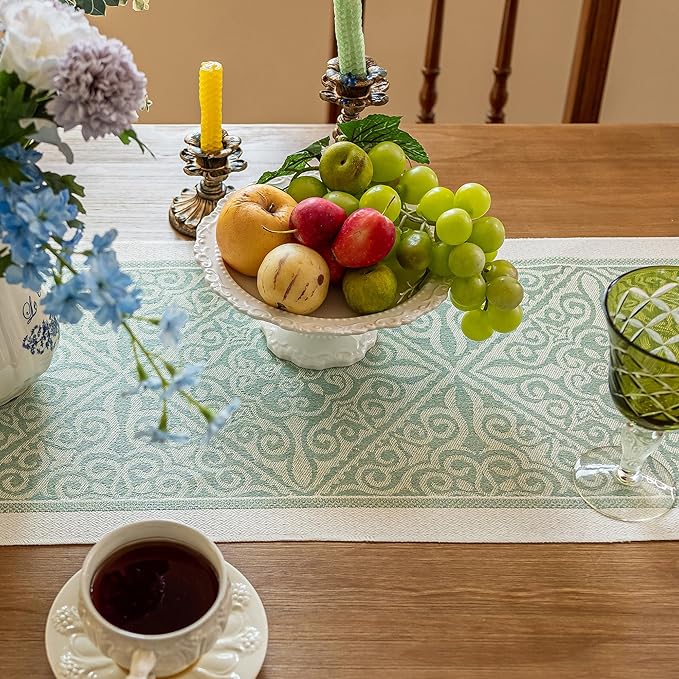 Table Runners 63 Inches,Waterproof Boho Table Runner with Tassel Fringe,Table Runner for Party Coffee Table
