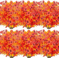 12 Bundles Artificial Fall Flowers Fake Plastic Plants Indoor Outside Hanging Planter No Fade Faux Autumn Plants Thanksgiving Christmas Wedding Party Home Garden Fireplace Décor (Gold Yellow)