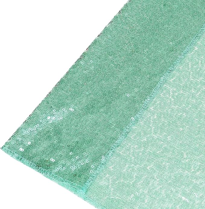 Eternal Beauty Sequin Backdrop Curtains, 2x8 Ft-2 Panels Mint Green Back Drop for Shimmer Photography Party Wedding Birthday Decor
