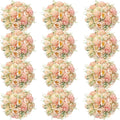 Tigeen Artificial Flowers Artificial Peonies Silk Flowers Faux Peony Fake Peony Silk Hydrangea Bouquet for Wedding Table Centerpiece Floral Vase Decor(Orange,12 Bundles)