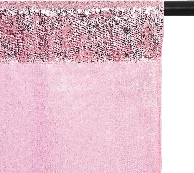 Poise3EHome 6Ft x 6Ft Fuchsia Pink Sequin Backdrop, Glitter Thick Satin Sequin Background Drapes, Sequence Backdrop for Wedding Party Holiday Festival Decor