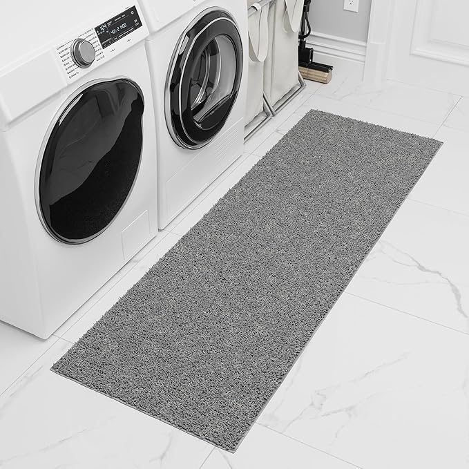 Ottomanson 2' x 3' Shaggy Area Rug - Plush & Cozy Non-Slip Carpet for Bedroom, Living Room & Nursery - Non Shedding & Durable for High-Traffic Areas, Gray