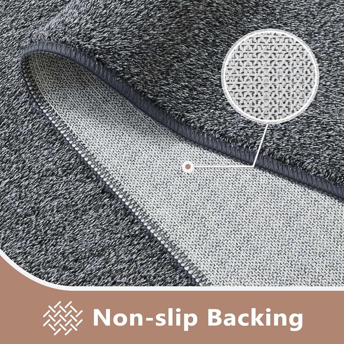 5x7 Grey Area Rug Non-Slip Washable Soft Thin for Living Room Bedroom