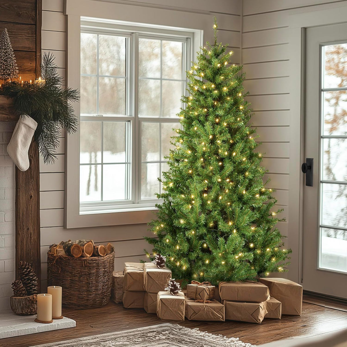 national tree company 6ft pre-lit north valley spruce, close-up detail
