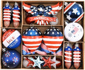 Valery Madelyn 4th of July Tree Decorations for Patriotic Memorial Day Eagle Ornaments, 35Pcs Red White Blue Shatterproof Americana Hanging Ball Decor for Independence Day USA 250th Anniversary
