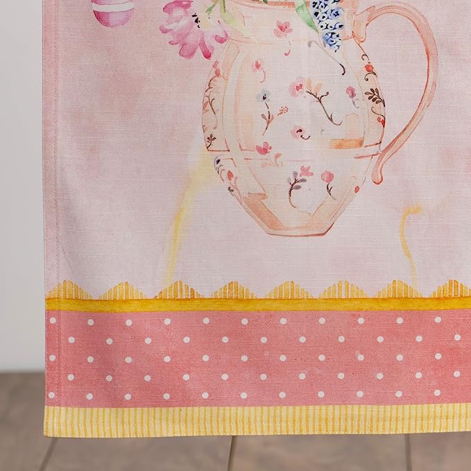 Maison d' Hermine Table Runner 100% Cotton Double Layer Table Runners 72 inches Long Decorative for Kitchen Dining Party Baby Shower Wedding Bridal Shower Spring Summer (Easter Zest, 14.50" x 72")