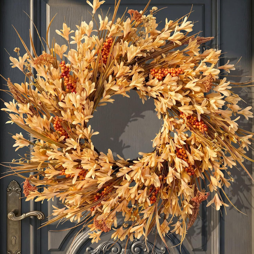 26" large fall wreath for front door, autumn, main product view