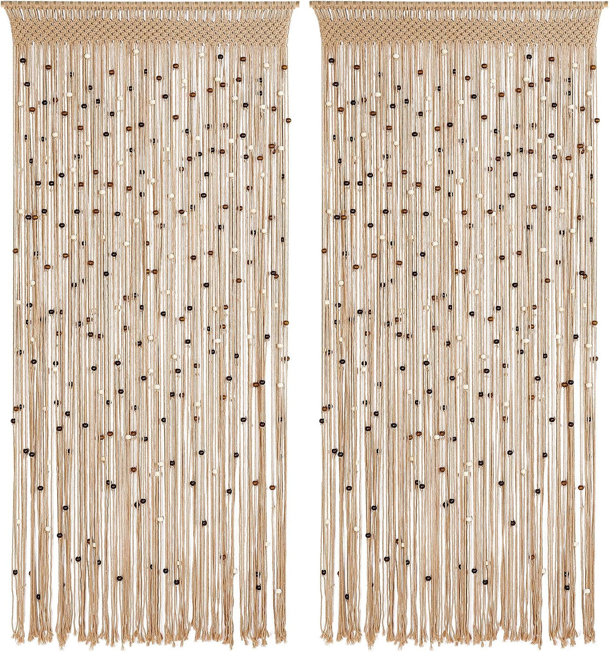 bechaeo boho macrame bead curtain for door window, main product view