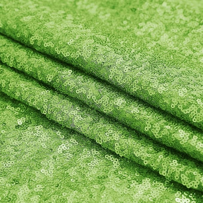 Sugargirl Apple Green Sequin Backdrop Curtain 4 Panels 2FTx8FT Glitter Apple Green Background Drapes Sparkle Photography Backdrop for Party Wedding Birthday Wall Decoration