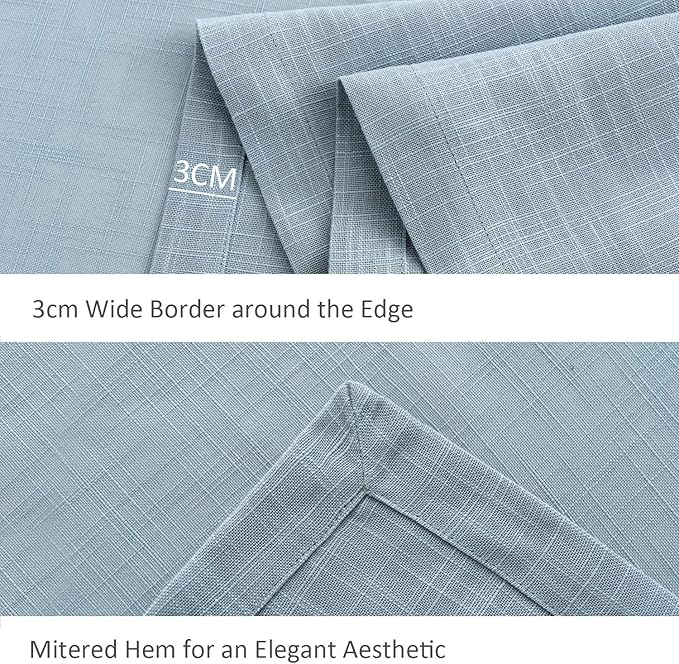 maxmill Lux Faux Linen Tablecloth with Slubby Yarn Textured Weaves Wrinkle Free Anti-Shrink Soft Table Cloth for Kitchen Dining Tabletop for Outdoor and Indoor Use Rectangle 60 x 104 Inch Slate Blue