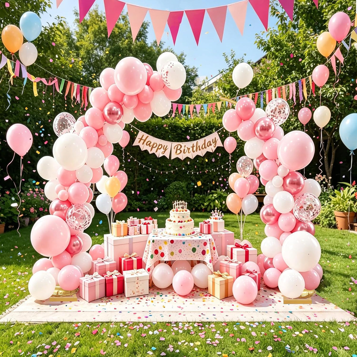 Half Balloon Arch Stand Set of 2, 7.5FT & 6.2FT Balloon Arch Kit
