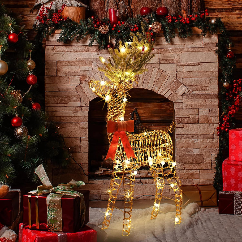 4ft christmas reindeer outdoor ，47.2" h reindeer decoration，light, main product view