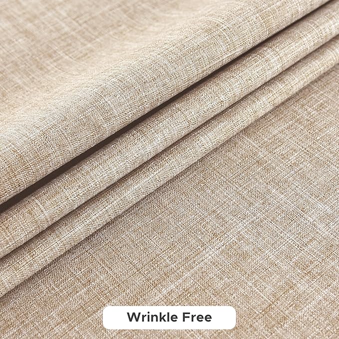 Fitable Faux Linen Tablecloths for Rectangle Tables: Water & Stain Resistant Farmhouse Table Cloth, Washable Burlap Textured Table Covers for Kitchen Dining Party(2 Pack, 60x102 Inch, Beige)