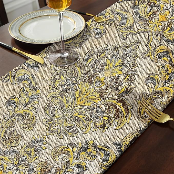 Vintage Table Runners 72 inches Long for Dining Room Dresser Wedding Christmas Party Decor - Beige