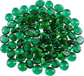 Galashield Flat Glass Marbles for Vases Green Glass Gems Beads Pebbles Vase Filler (1 LB, Approx. 105 PCS)