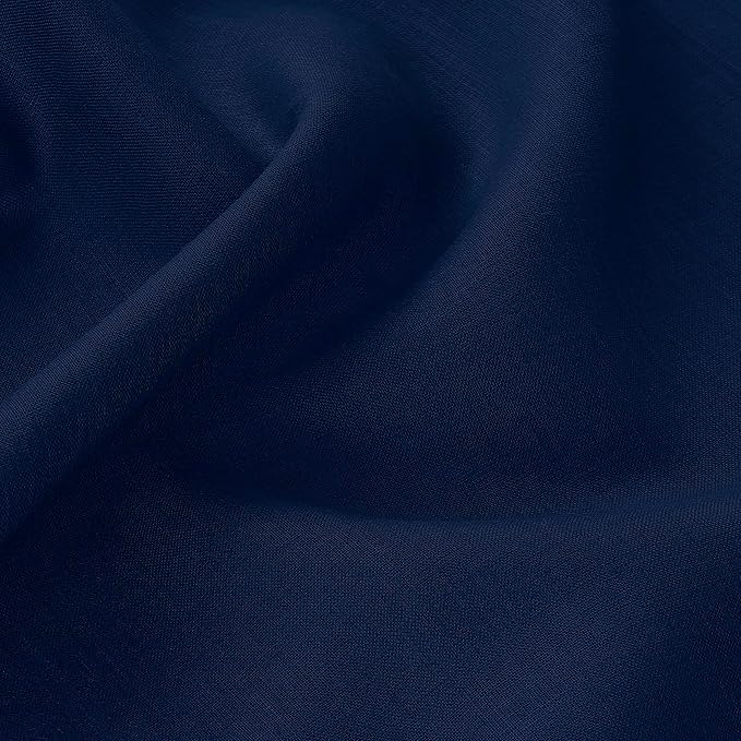 D'Moksha Homes Navy Blue Linen Tablecloth 60 x 108 Inch - 100% Pure Linen Navy Table Cloth for Rectangle Tables - Classic Hemstitch, Machine Washable Tablecloth for Fall, Autumn and Halloween